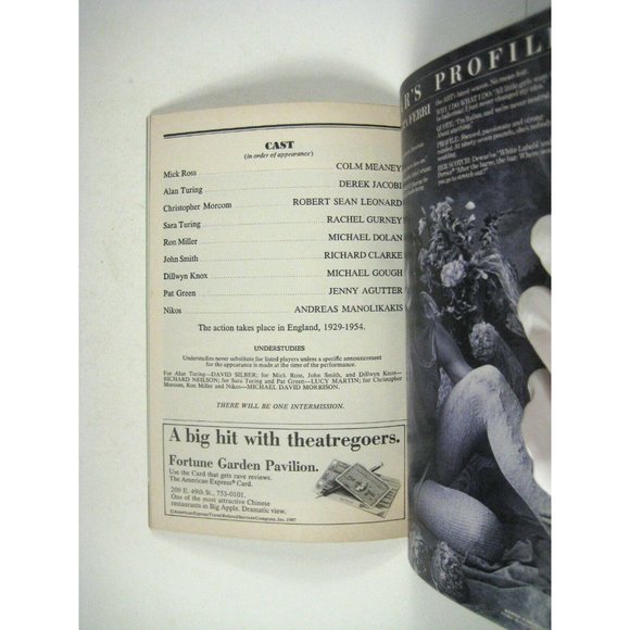 Breaking the Code Playbill December 1987 Derek Jacobi Whitemore Gurney Musty - Picture 5 of 7